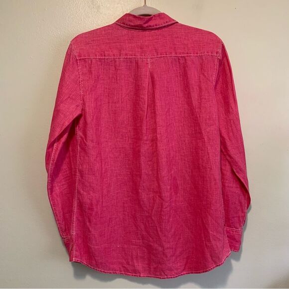 Tommy Bahama Vibrant Pink Collared Button Down Linen Shirt size small - Picture 4 of 4